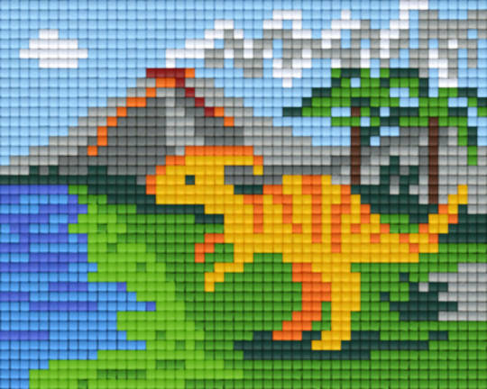 Dinosaur And Volcano One [1] Baseplate PixelHobby Mini-mosaic Art Kits
